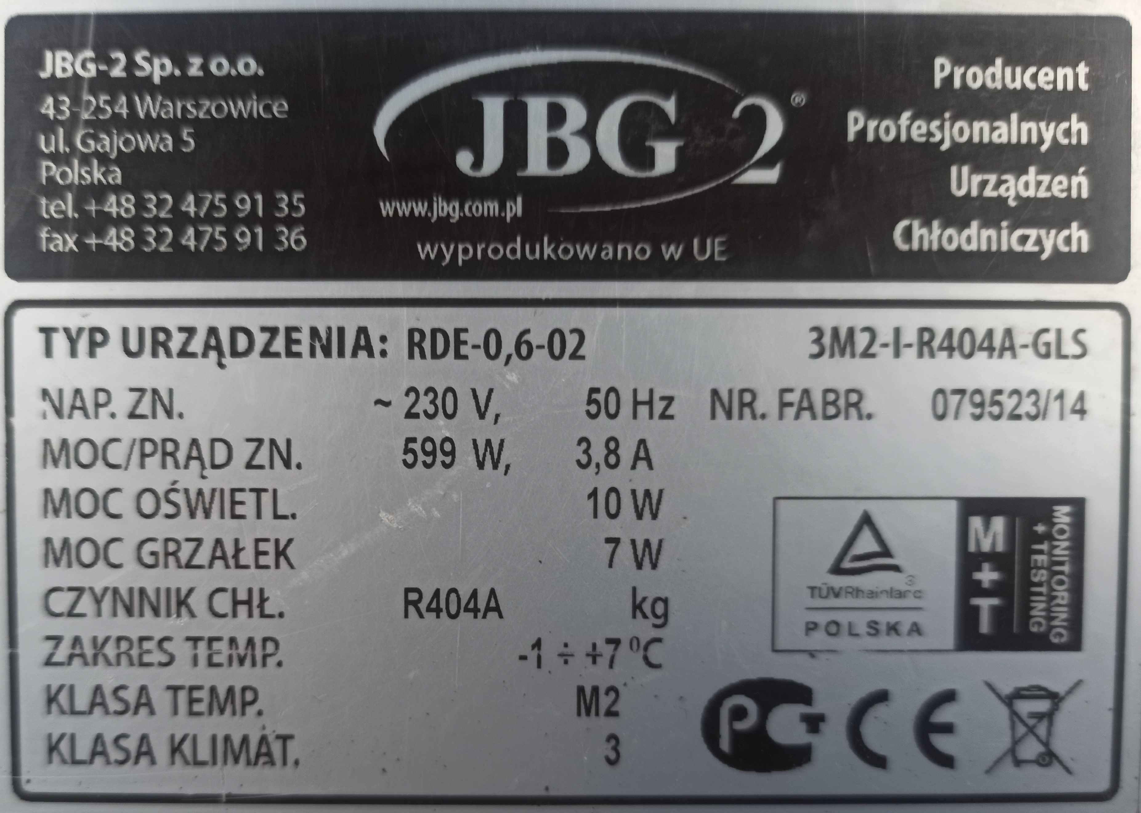 Кондитерська вітрина «JBG-2» (Польща), (+2° +8°), 0.6 м., Б/у 25083474