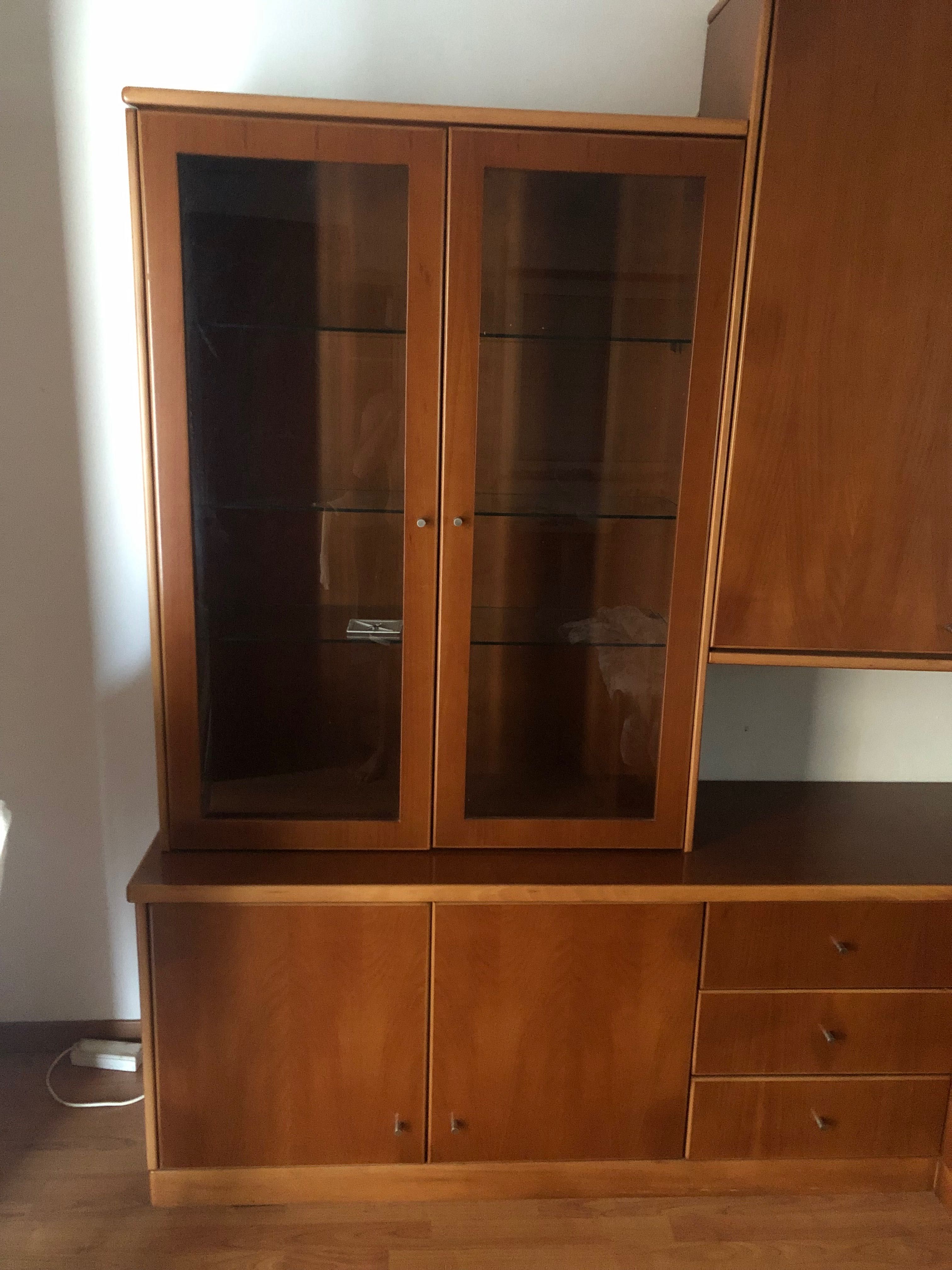 Móvel de sala moderno em madeira maciça