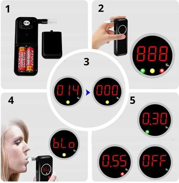 ALKOMAT PROFESJONALNY Policyjny 6 Ustników Dokładny Poręczny Prezent