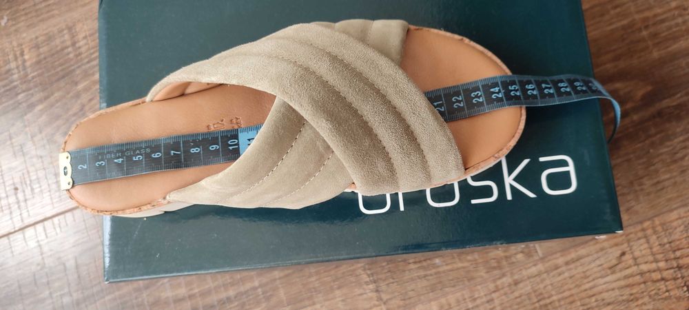 Шкіряні шльопанці сандалі Braska 24.5 см шлепанцы