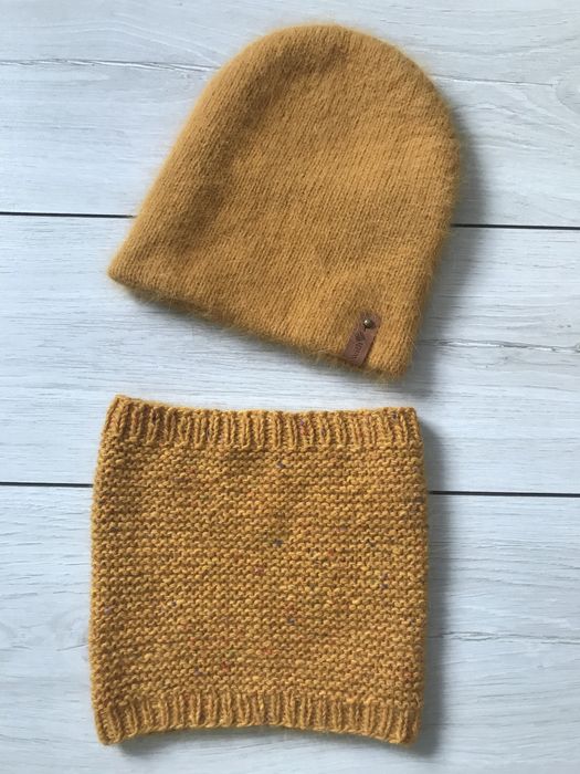 Теплые шапка и снуд