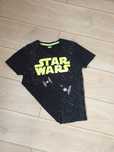 Star wars czarna bluzka z nadrukiem, chłopięca, krótki rękaw 140 cm