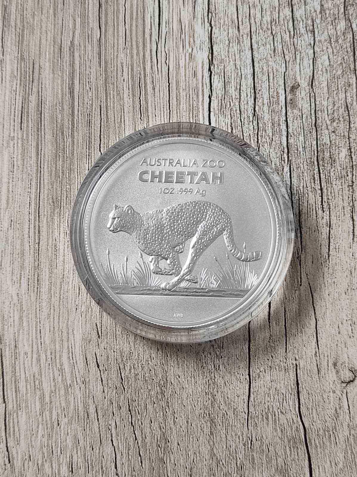Серебряная монета Австралии Австралийский зоопарк - Гепард 2021 г 31,1