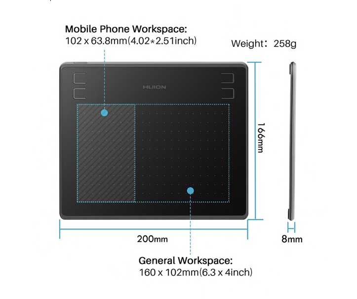 Графический планшет для рисования HUION HS64 новый (wacom xp-pen)