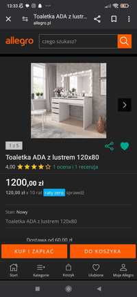 Toaletka z lustrem