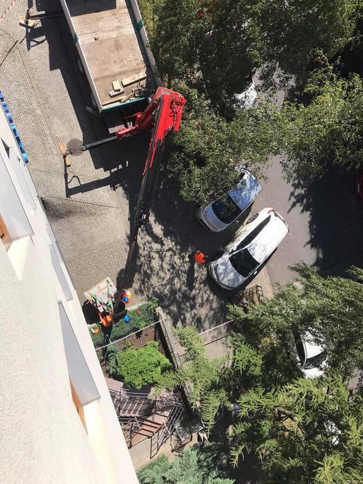 Dźwig HDS, wynajem HDS, HDS z transportem, kontenery, kostka i inne