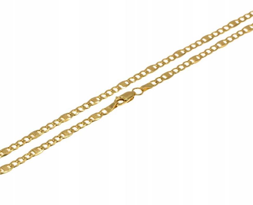 Złoty  ŁAŃCUSZEK FIGARO GRECKI złoto pr.585 45 cm