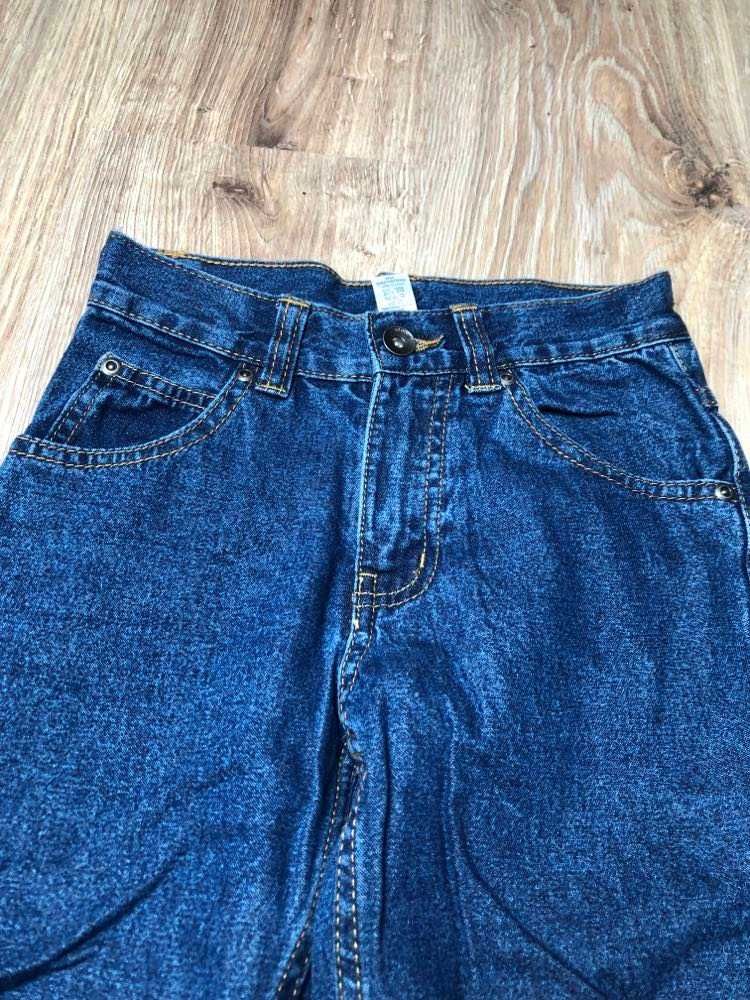 2x spodnie chłopięce 122 George, niebieskie jeansowe i sztruksowe