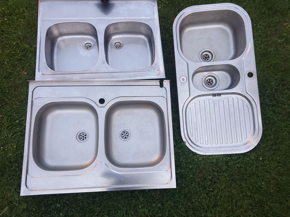 Zlewozmywak dwukomorowy stał nierdzewna