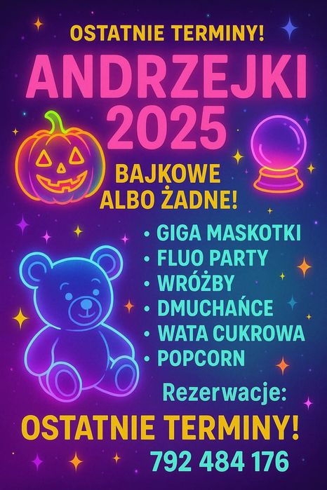 Animacje dla dzieci ,Mikołajki,bale karnawałowe, dmuchańce,fluo party