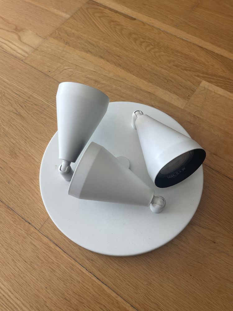 Projetor p/teto c/3 focos, branco