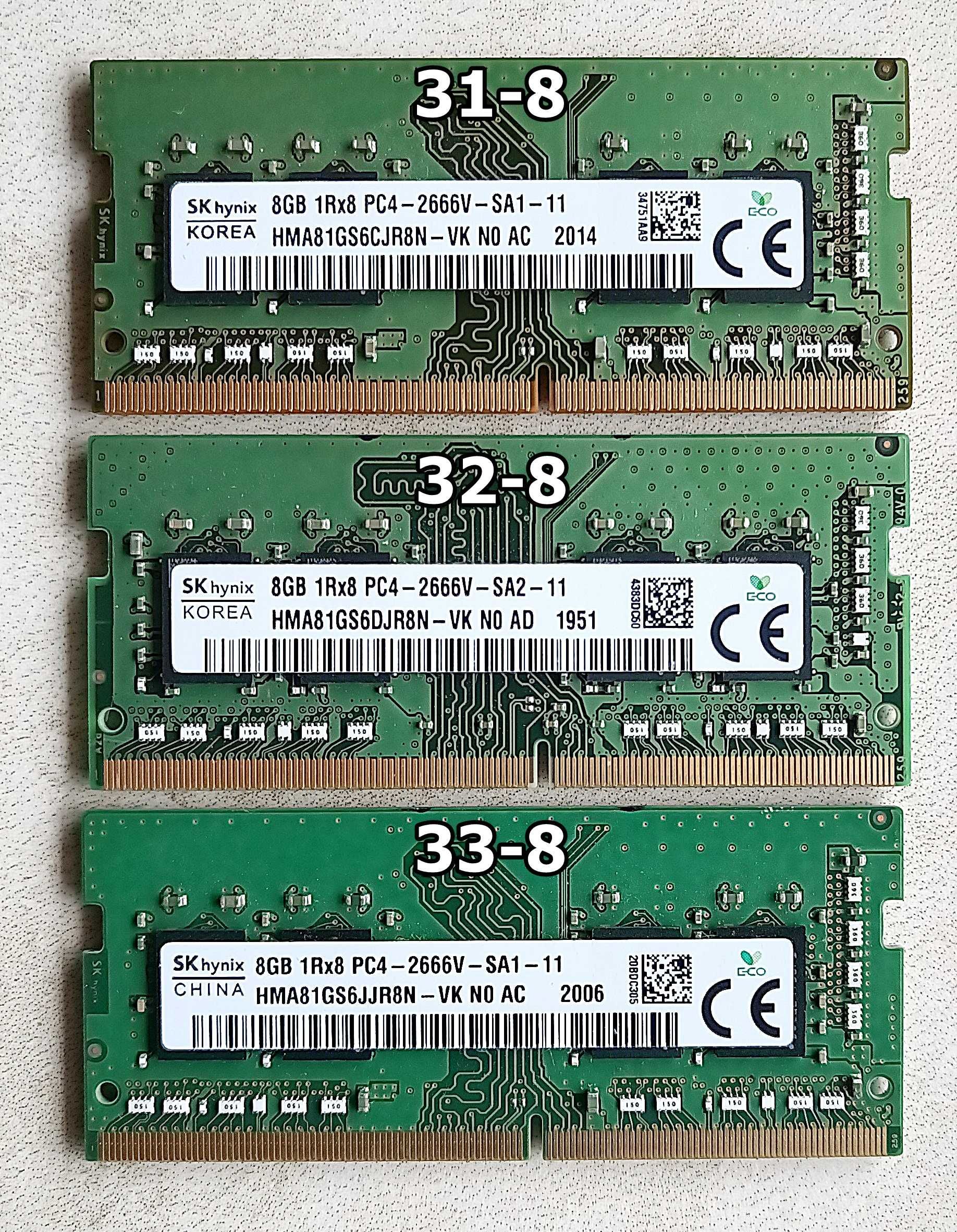 Оперативна пам'ять ноутбучна SO-DIMM DDR3/DDR4 8 Gb