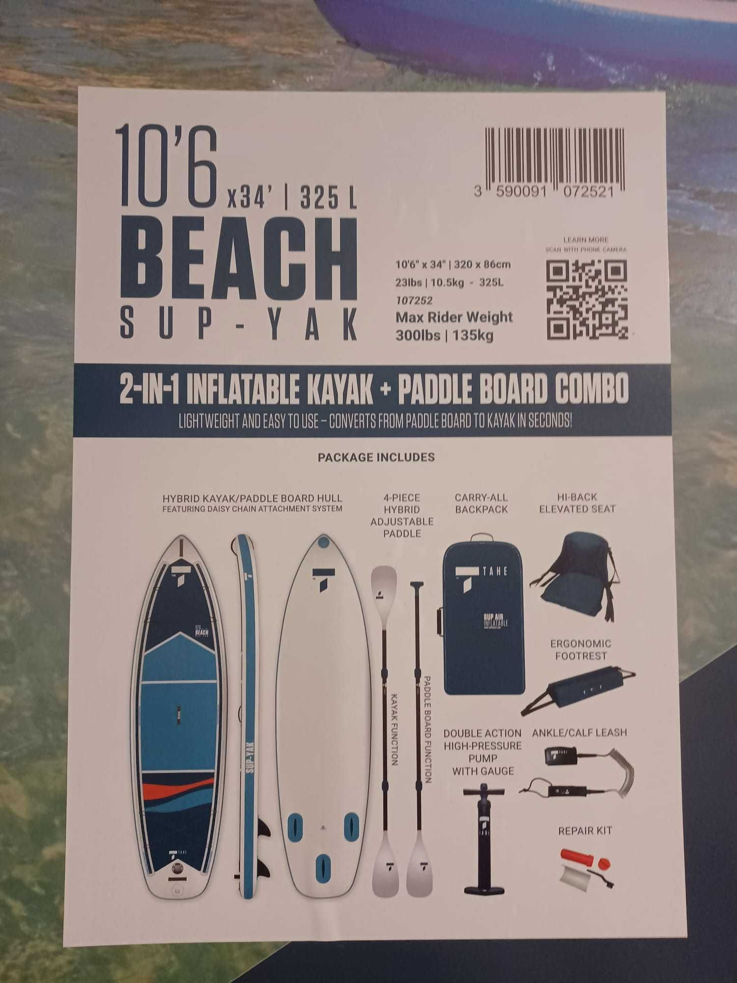 Nowy Tahe (BIC) SUP Kajak 10'6 150kg. Cena kat. 799€