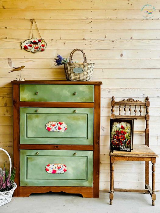 Szafka na buty, ręcznie malowana, sielska, GRATIS zawieszka