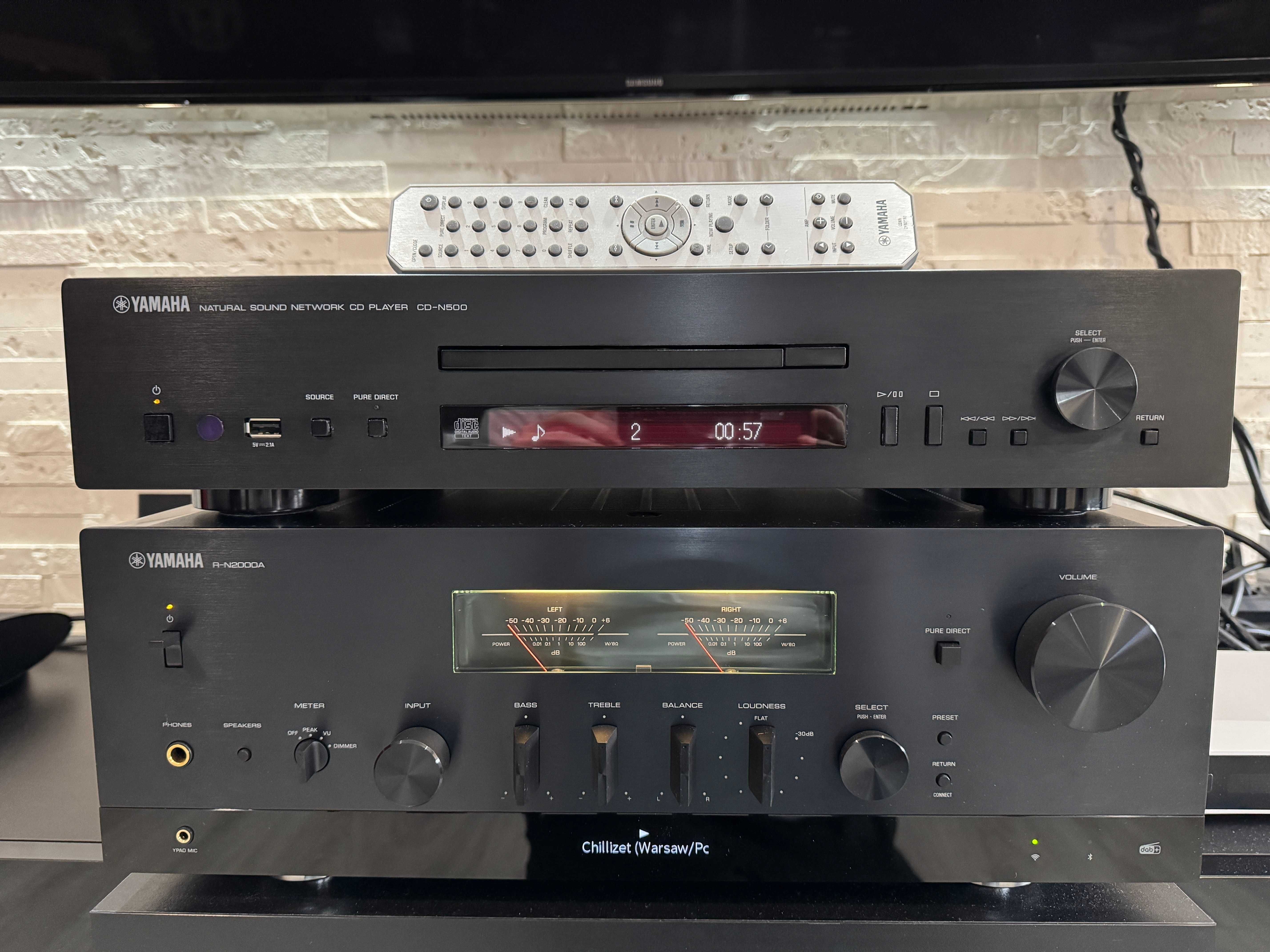 YAMAHA CD-N500 odtwarzacz sieciowy streamer Wi-Fi MP3 USB czarny pilot