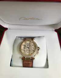 Złoty zegarek Cartier Pasha 750/18kt automat z diamentami