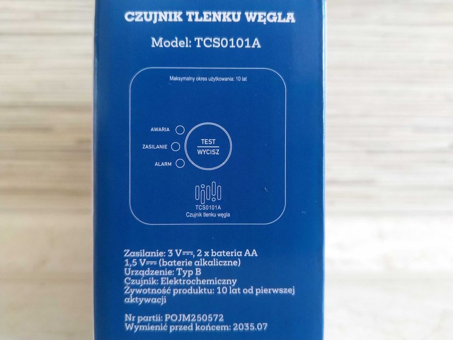 NOWY Czujnik Tlenku Węgla Czadu Alarm Atestowany JBE