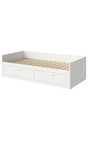 Cama indiv/dupla c/2 gav, branco, 80x200 cm com 2 colchões