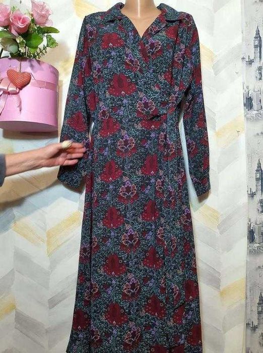 Сукня міді до талії запах р 20 koko хххл