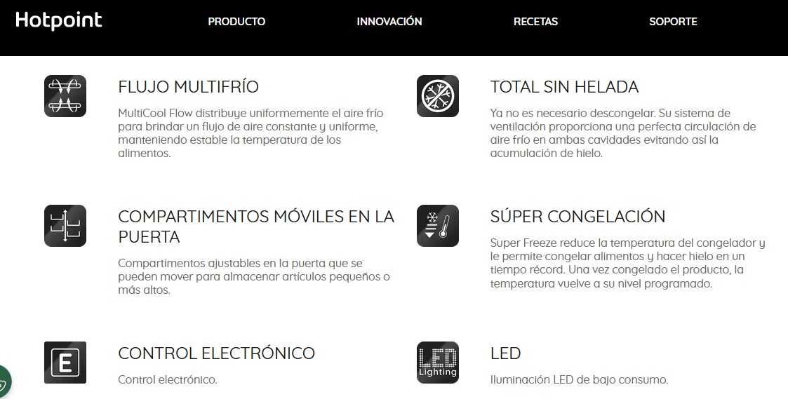 Frigorífico COMBINADO,  independiente Hotpoint: Libre de hielo.