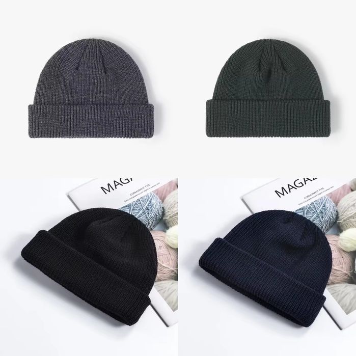 Коротка я шапка міні mini біні beanie докерка укороченая до ушей вух
