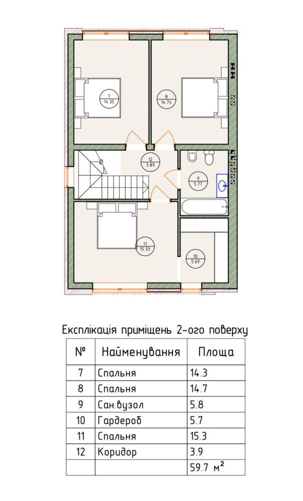 Ексклюзив! Дуплекс з монолітним перекриттям біля ліцею!