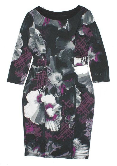 ALISON ANSELL_Piękna SUKIENKA_czarna kwiaty jak malowane prosta LUX_40