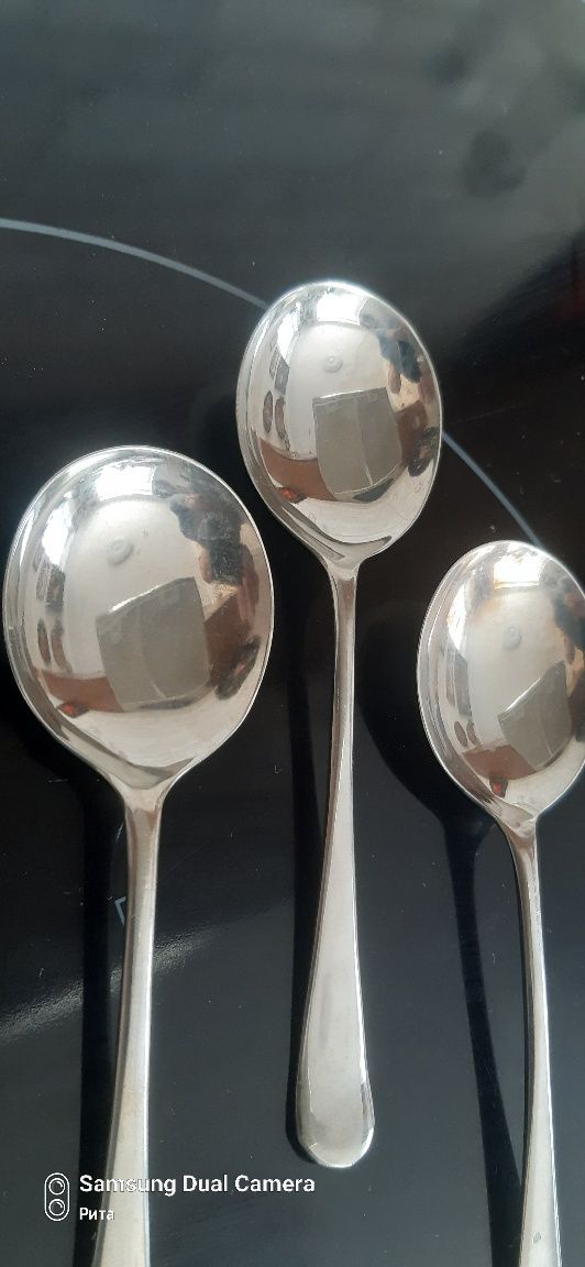 Ложки десертные для кормления ребенка Англия  sheffield серебро никель
