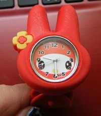 Часы браслет оправа детские заяц красные зайчик