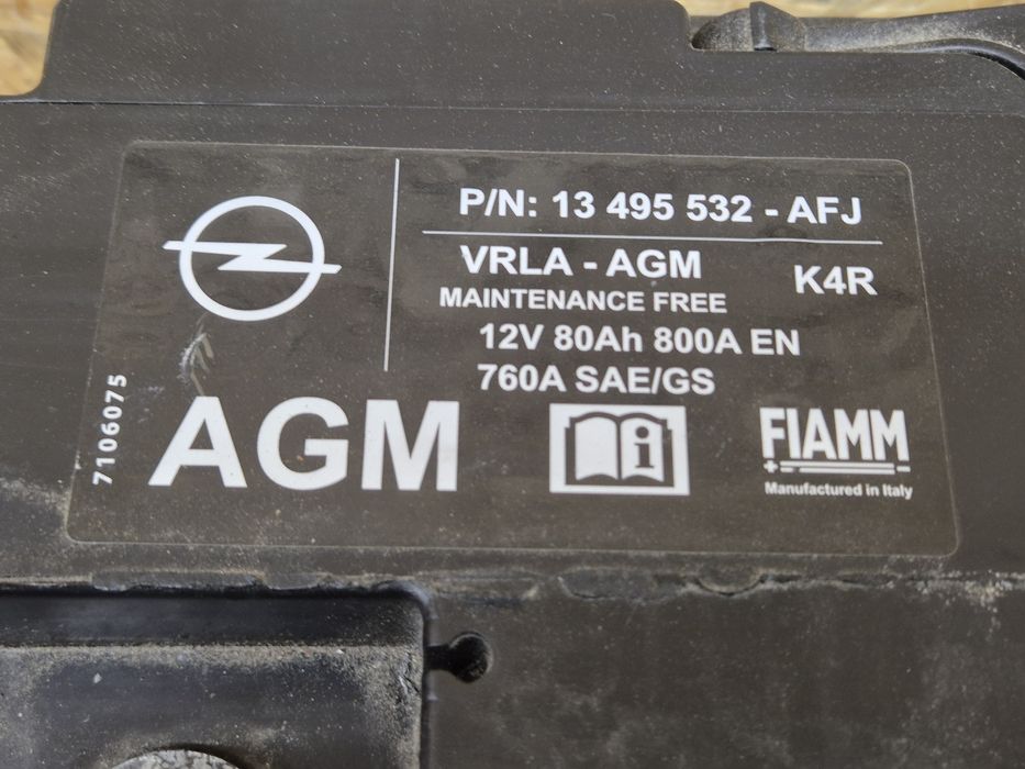Akumulator AGM Opel 80Ah 100% sprawny
