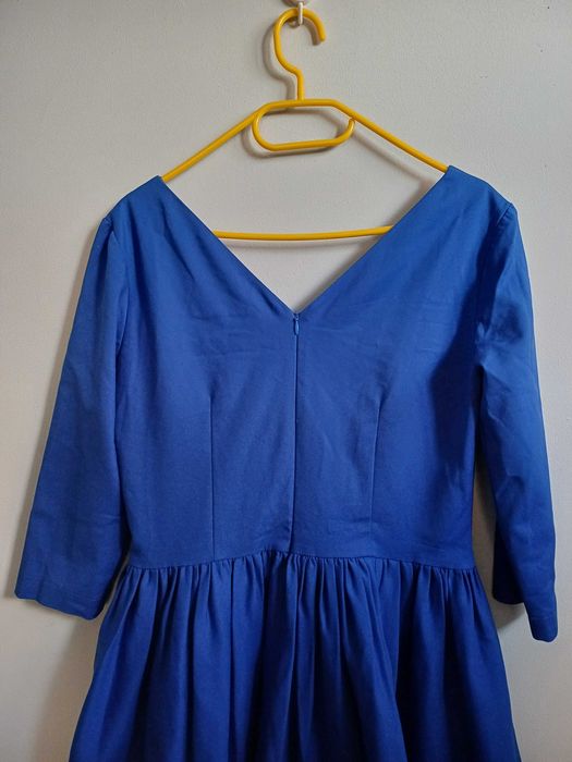 Sukienka rozkloszowana chabrowa Vissavi r. L/40