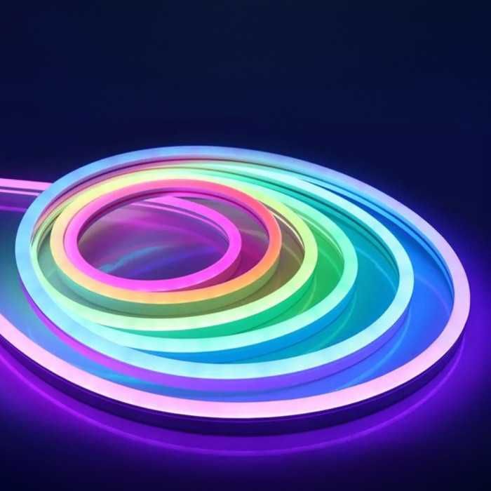 Світлодіодна лента неон 5 метрів RGB IC SMART пульт Д/У + Блок 220-12В