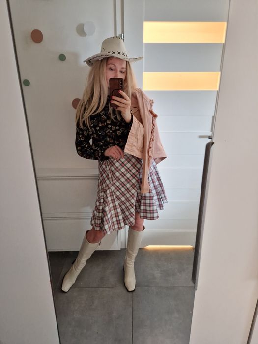 M 38 L 40 kowbojka strój karnawałowy przebranie sukienka z kapeluszem