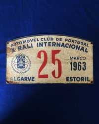 PLACA originalL X Rali Internacional Algarve - Estoril 1963 ACP