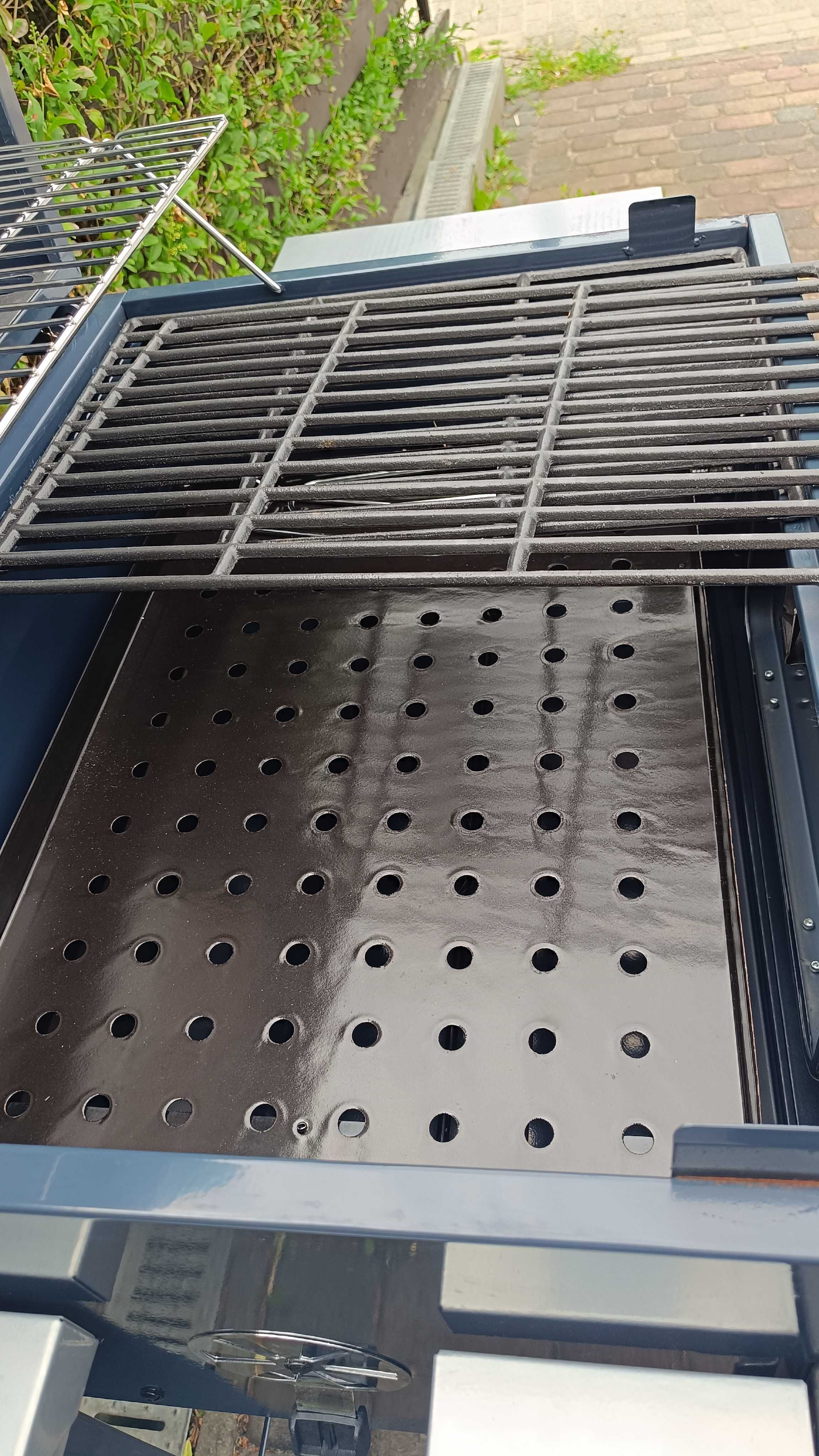SOLIDNY GRILL węglowy LANDMANN DORADO ruszt żeliwny 56x42 2Xpokrywa