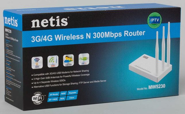 Новый 3g/4g WI-FI Роутер Netis MW5230 usb n300