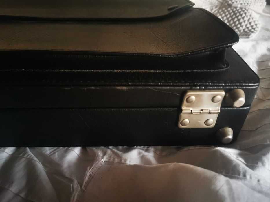 Mala francor em pele/couro,vintage estilo empresarial