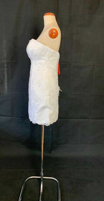 Nowa Krótka suknia ślubna Mini 38 M Gorset na Poprawiny Cywilny Sesję