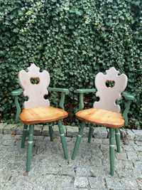 Krzesła drewniane krzesło lite drewno folk vintage antyk handpainted