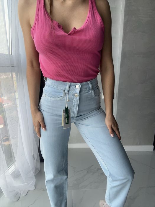 Джинси Mango жіночі XS (34), високі, світлий денім