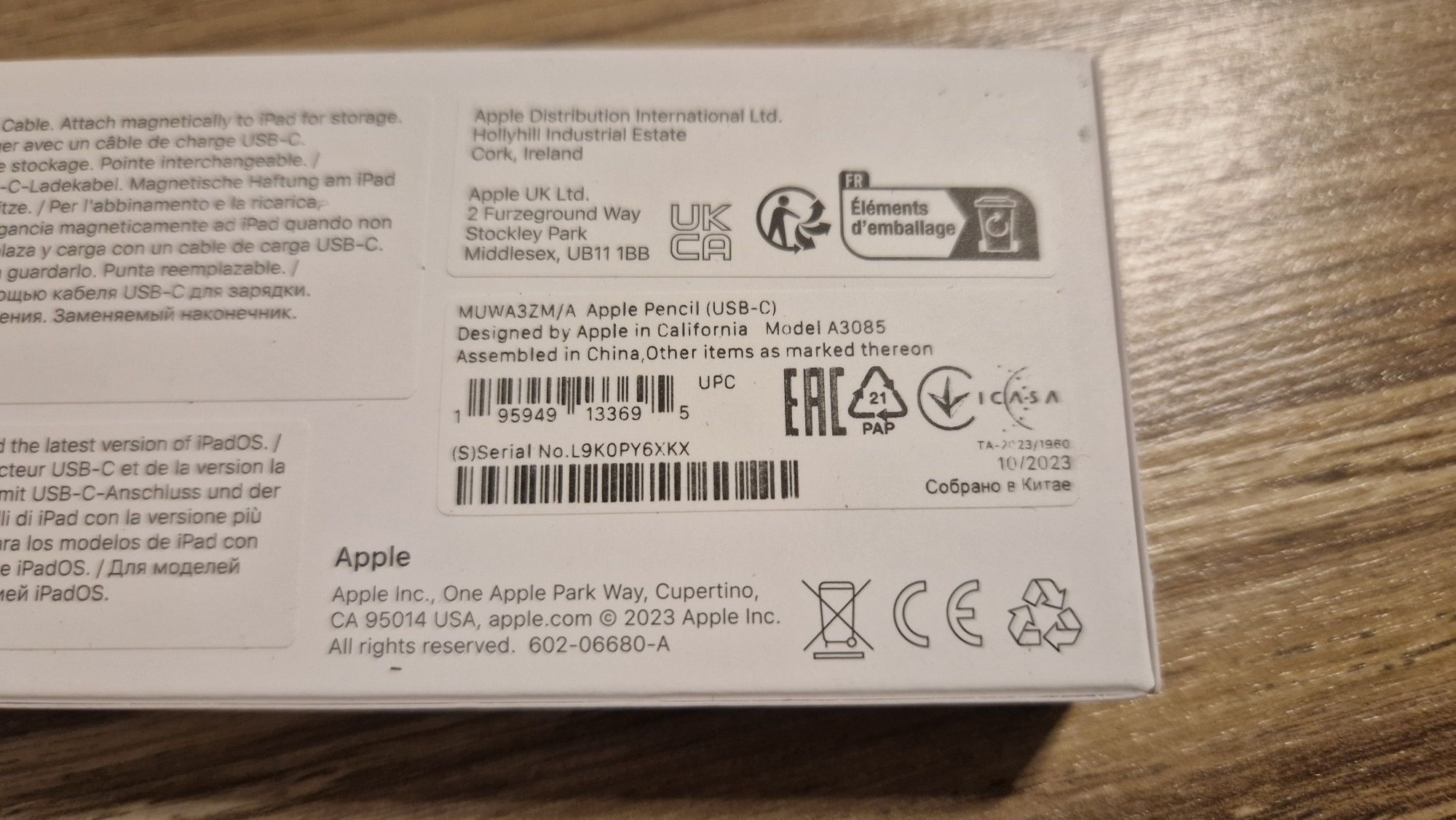 Pudełko Apple pencil USB -C
