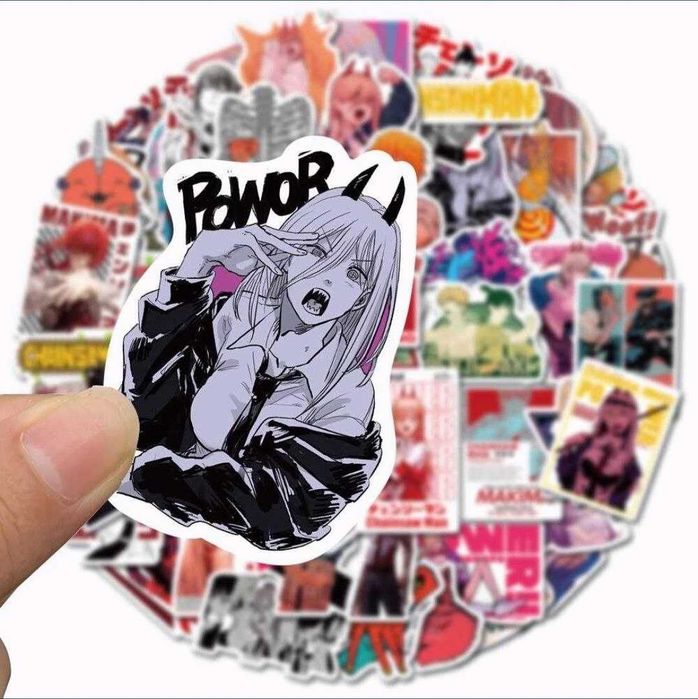 Наклейки стикеры Аниме «Человек-бензопила»  50 шт.