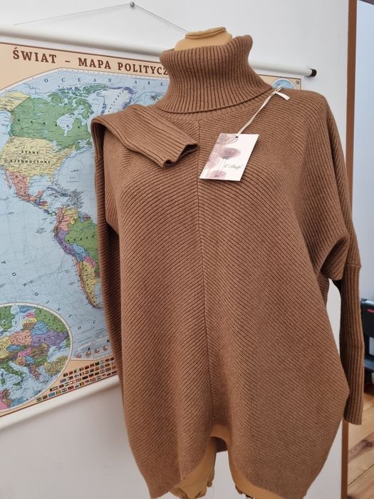 Sweter damski rozmiar uniwersalny camel