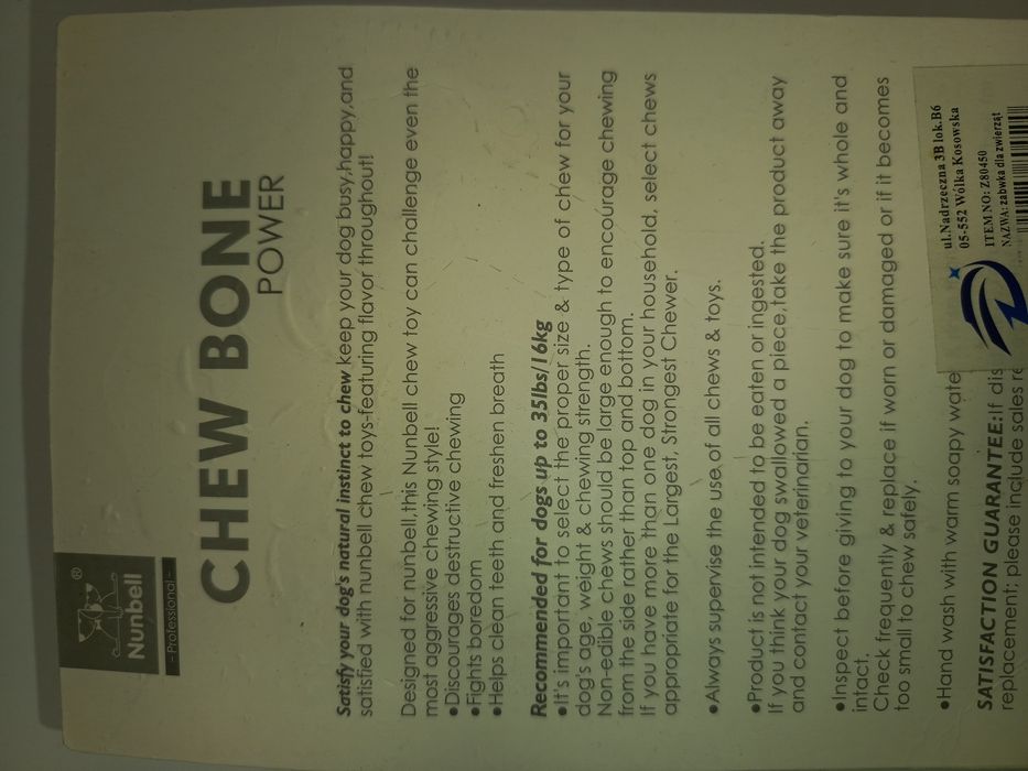 Gryzak smakowy dla pieska