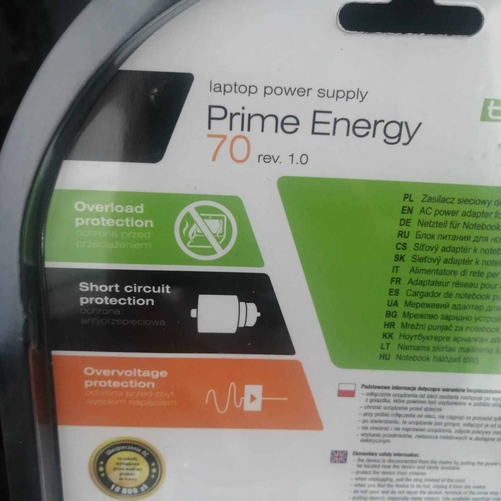 Zasilacz do laptopa Tracker Prime Energy 70