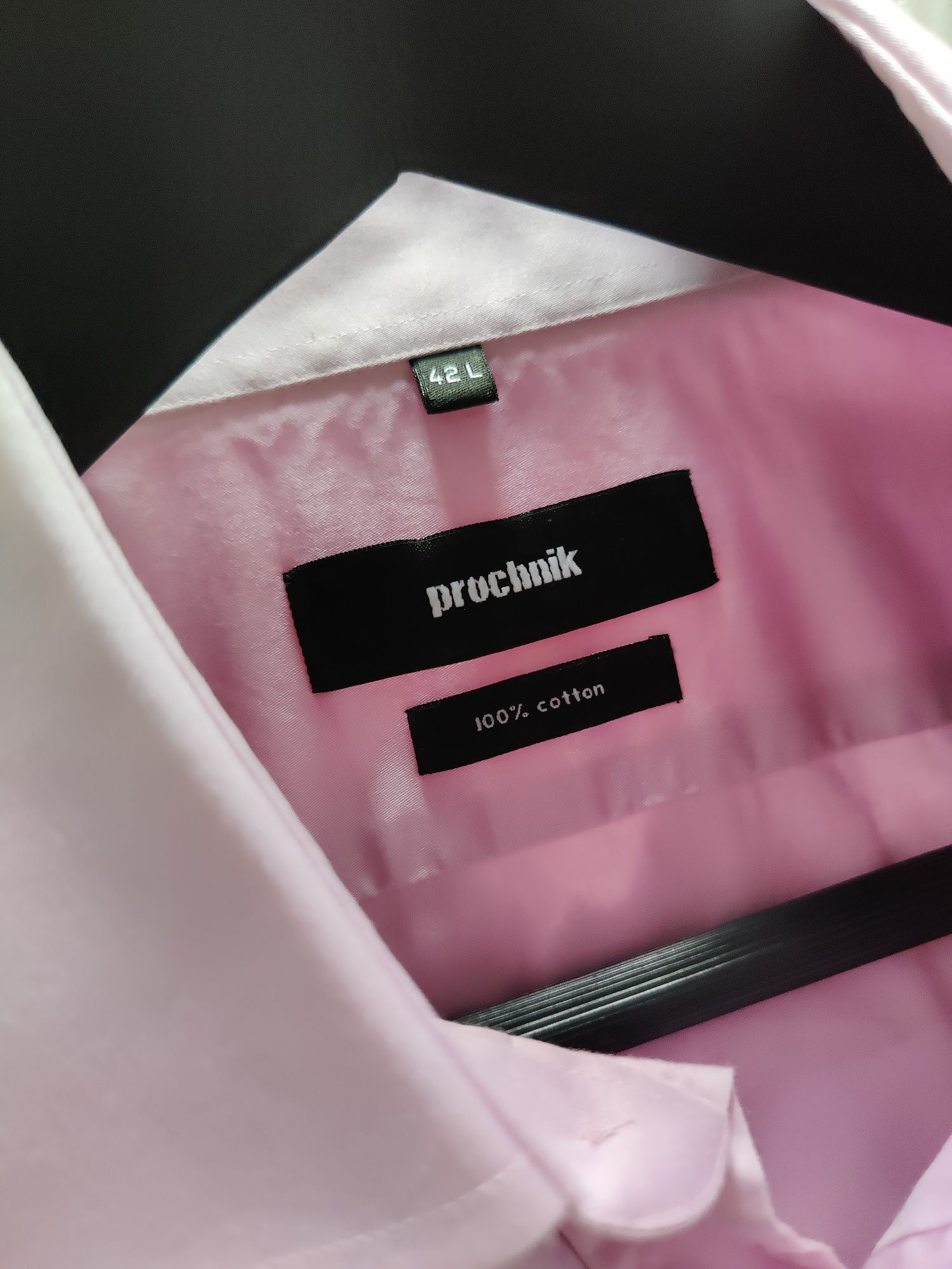 Koszula męska Prochnik 42 Slim taliowana (slim fit) różowa