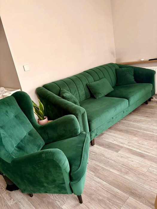 Sofa z funkcja spania i fotel