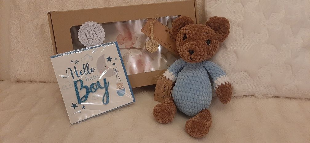 Na prezent Miś Edi - Baby shower, narodziny, chrzest, roczek Hand made