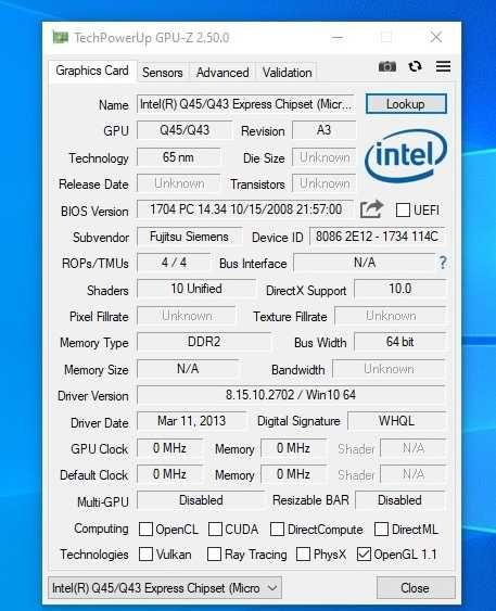 Fujitsu Siemens d2804-a1 + Intel Core 2 Duo E8400 + dodatki