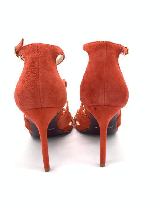 Buty damskie sandały na szpilce czerwone skórzane Tamaris rozmiar 35